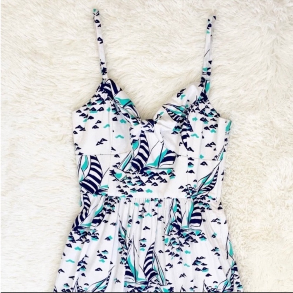 Vineyard Vines Nautical Print Sailboat Fit & Flare  Sun Dress Size 0 - Picture 9 of 11